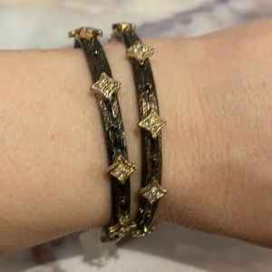 🆕 Sparkling Stars Gunmetal Pair of Bracelets-NEW